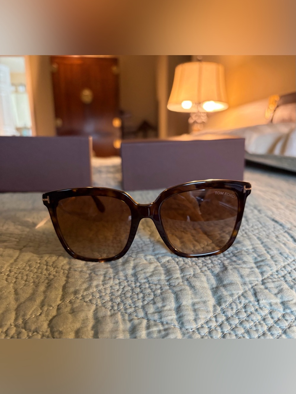 BNWT Tom Ford Brown Tortoiseshell Women's Sunglasses w/ Brown Lenses and Gold
